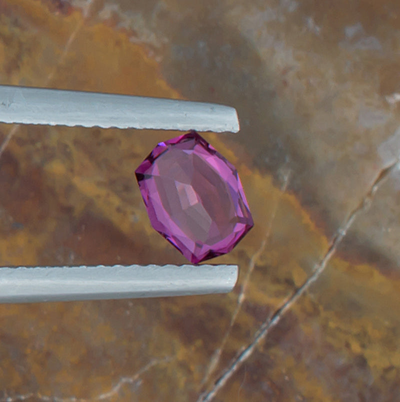 0.83ct Rhodolite Garnet Colored Gemstone Bottom View 
