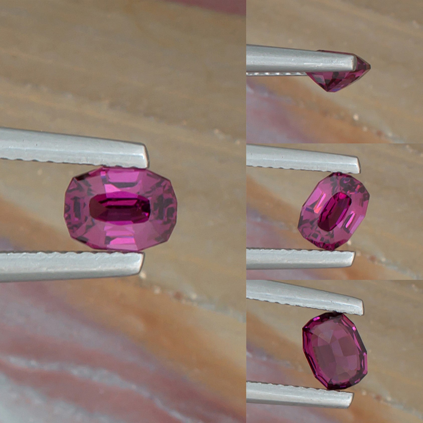 0.88ct Rhodolite Garnet Colored Gemstone Collage II 