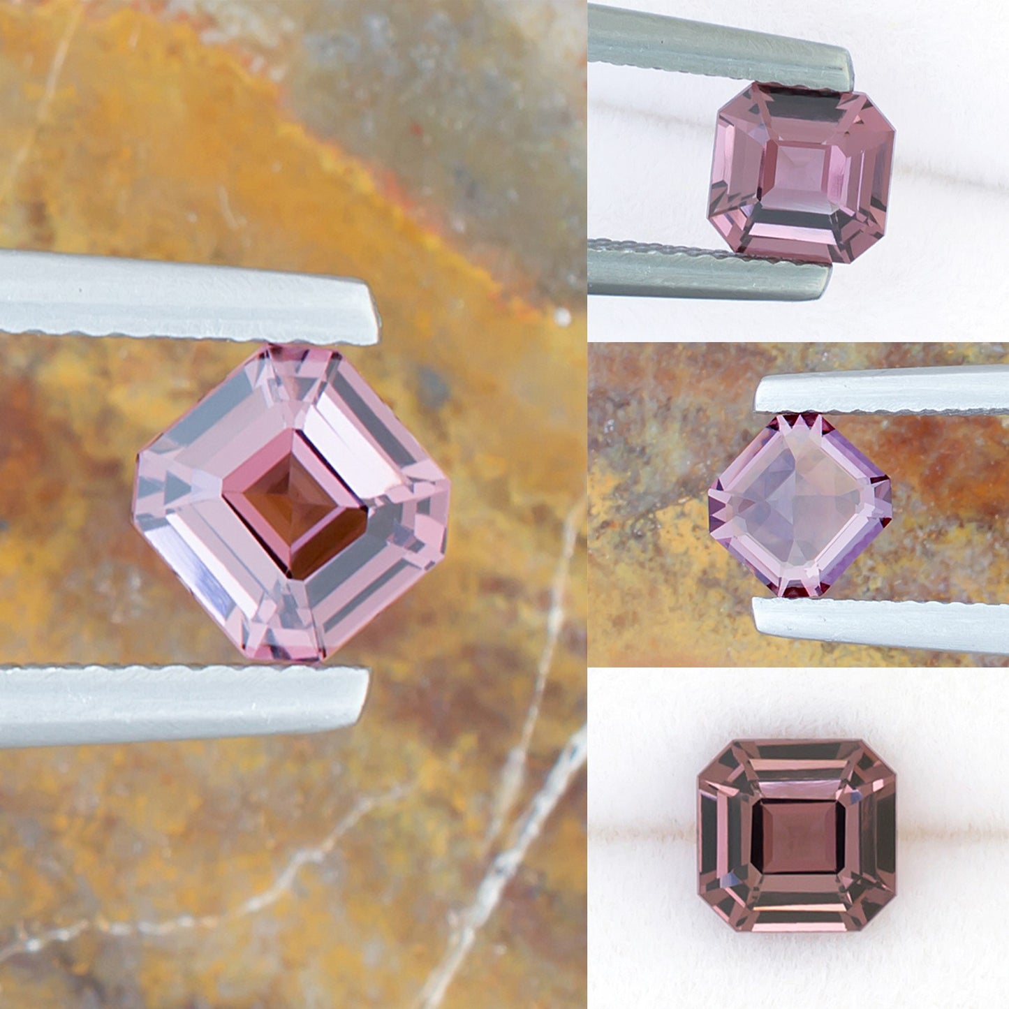 0.89ct Lavender Spinel Colored Gemstone Collage A