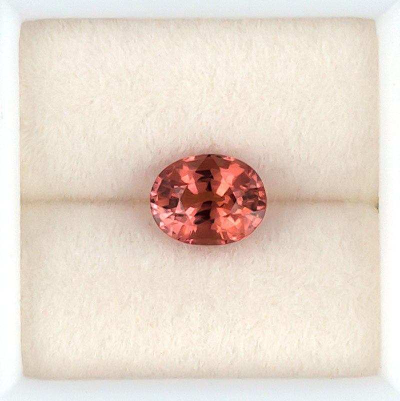 1.00ct Pink Orange Padparadscha Spinel Top View White Background 
