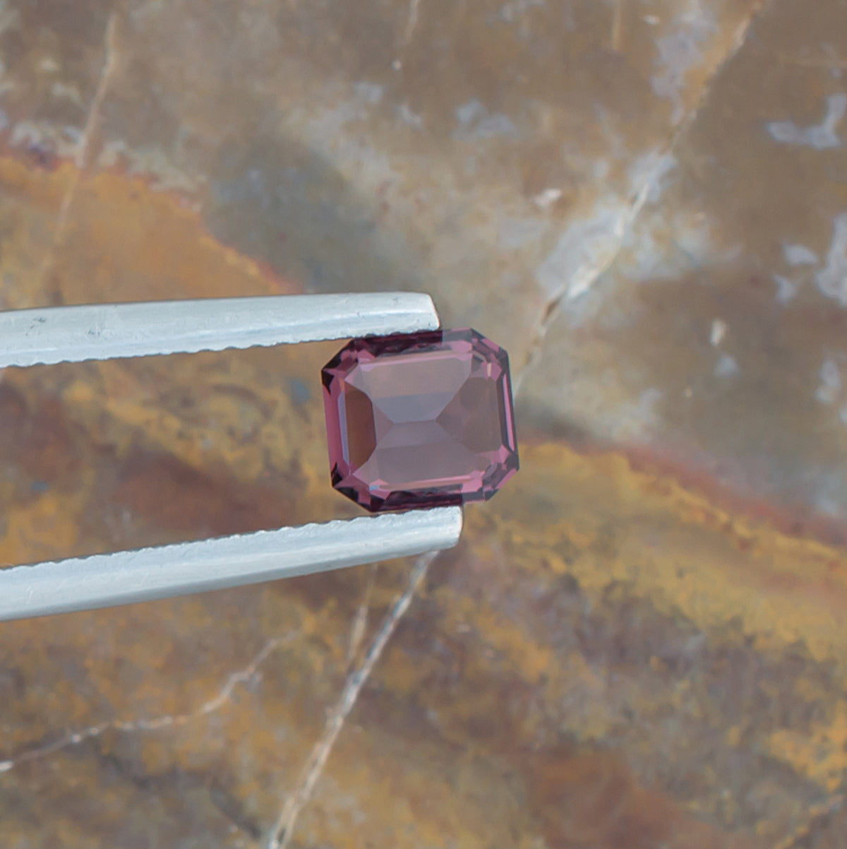 1.28ct  Spinel  Colored  Gemstone  Bottom  View  Natural  Background   