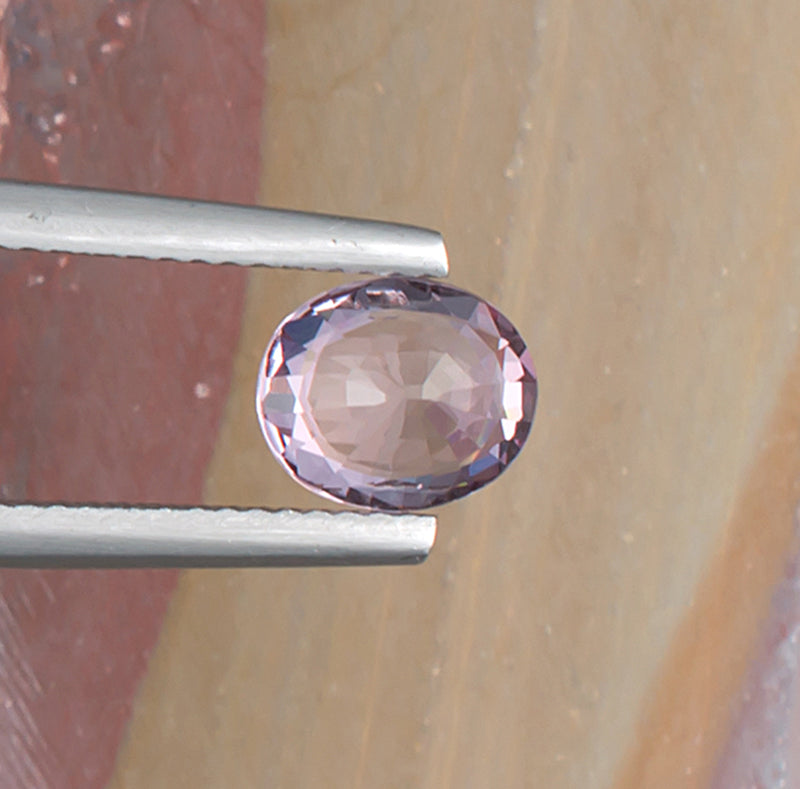 1.42ct Pink Spinel Colored Gemstone Bottom View Natural Background 
