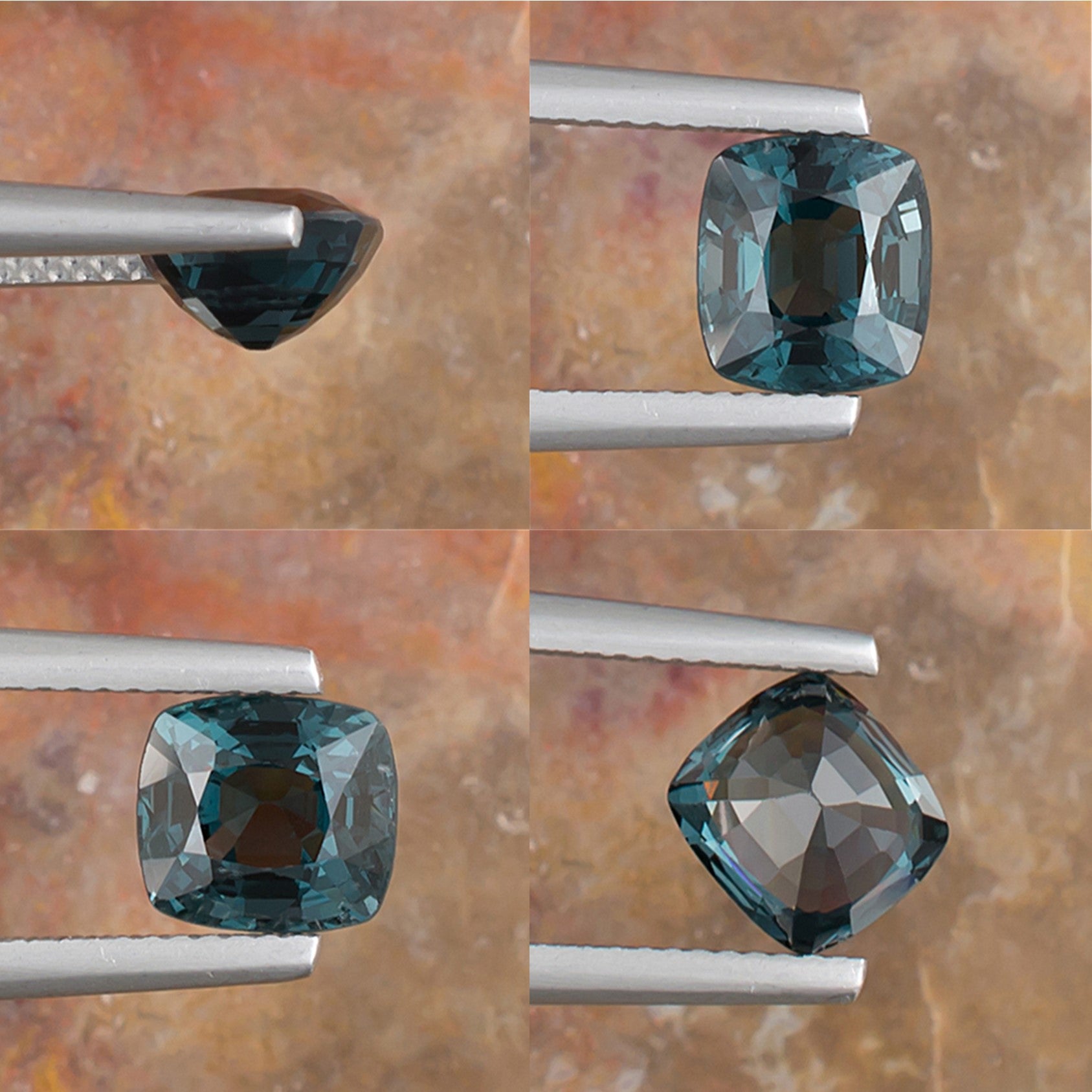 2.09ct Blue Spinel Colored Gemstone Collage II 
