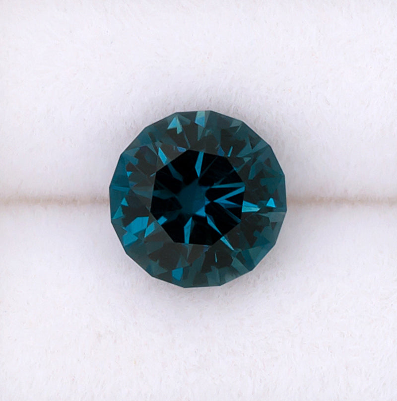 2.15ct Blue Topaz Colored Gemstone Top View White Background