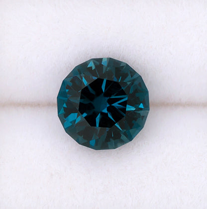 2.15ct Blue Topaz Colored Gemstone Top View White Background