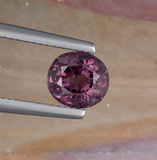 2.26ct Pink Spinel Colored Gemstone Top View II Natural Background 
