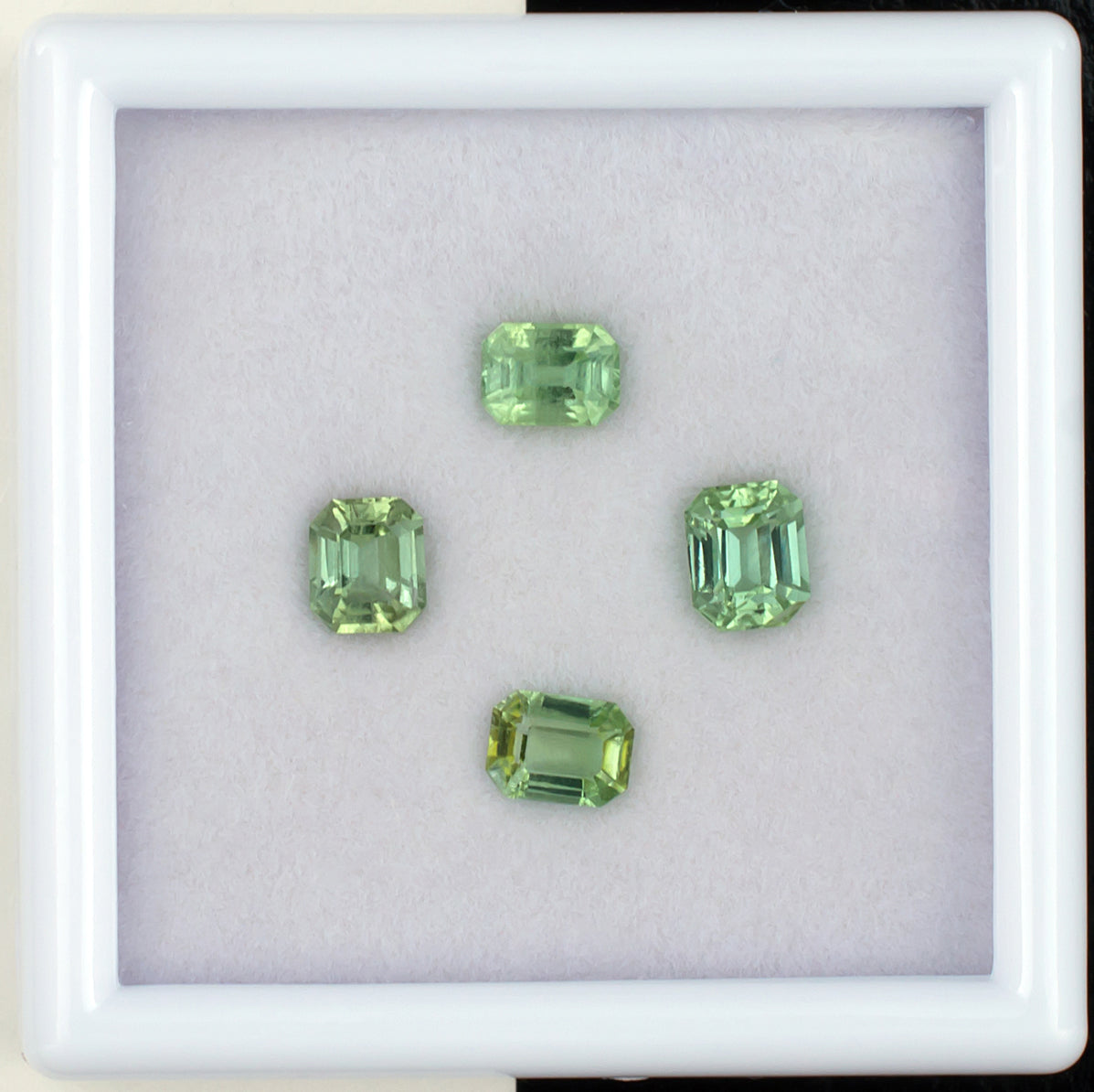 2.44ct Green Tourmaline Colored Gemstone Parcel White Background 
