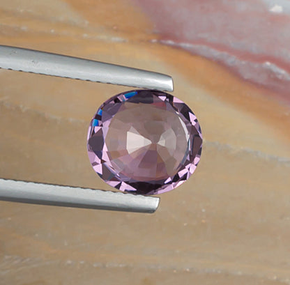 2.83ct Pink Spinel Colored Gemstone Bottom View Natural Background 
