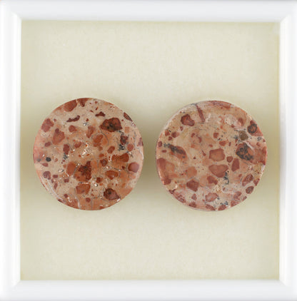 20.21twt Asteroid Jasper Colored Gemstone Top and Bottom View White Background 
