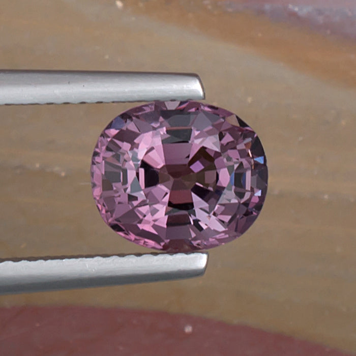 3.04ct Pink Spinel Colored Gemstone Top View II Natural Background 
