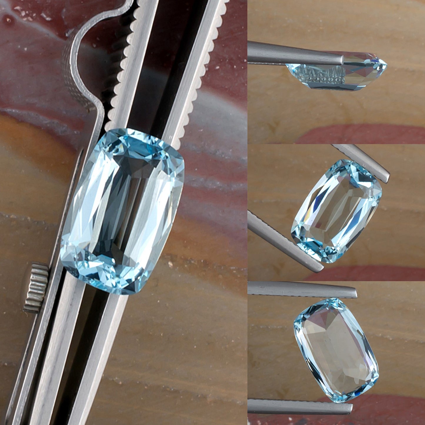 3.07ct Aquamarine Colored Gemstone Collage I 
