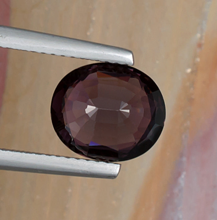 3.30ct Pink Spinel Colored Gemstone Bottom View Natural Background 
