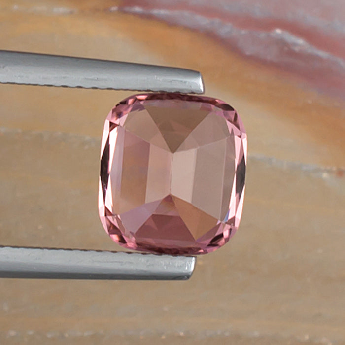 3.43ct Pink Tourmaline Colored Gemstone Bottom Side Natural Background 
