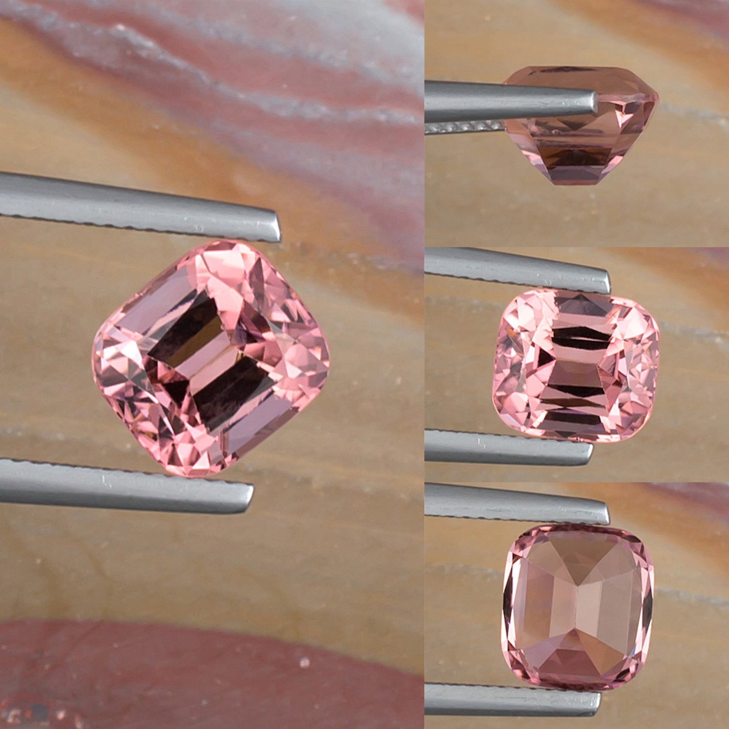 3.43ct Pink Tourmaline Colored Gemstone Collage I  
