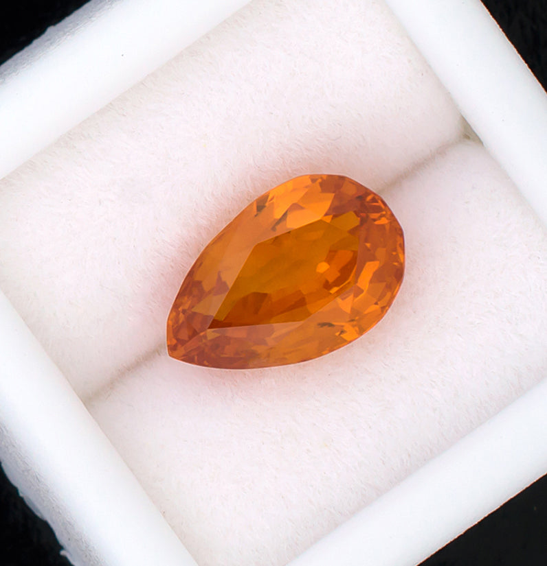3.69ct Yellow Sapphire Colored Gemstone Top View White Background 