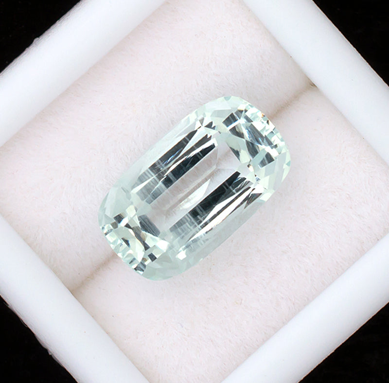 4.55ct Aquamarine Colored Gemstone Top View White Background