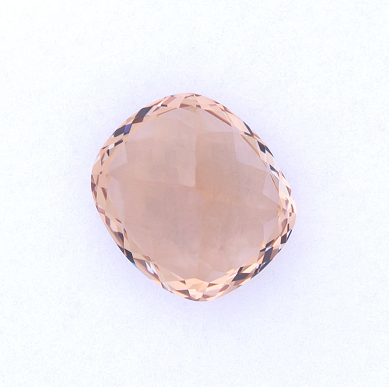 7.45ct Morganite Colored Gemstone Bottom View White Background