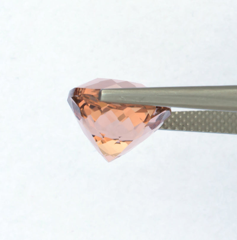 7.45ct Morganite Colored Gemstone Side View White Background