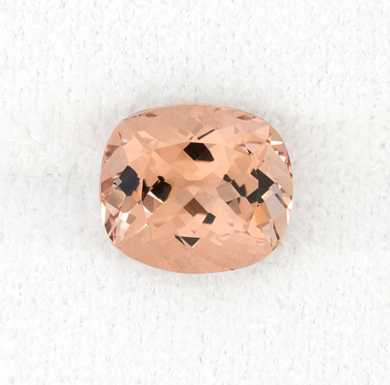 7.45ct Morganite Colored Gemstone Top View White Background