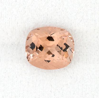 7.45ct Morganite Colored Gemstone Top View White Background