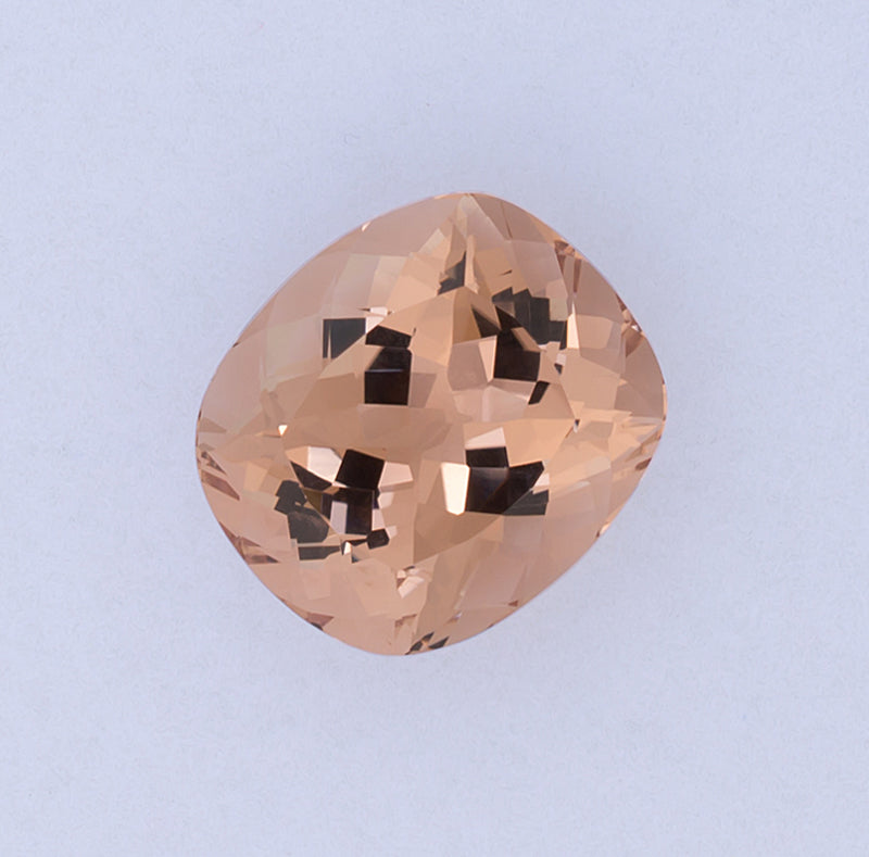 7.45ct Morganite Colored Gemstone Top View White Background