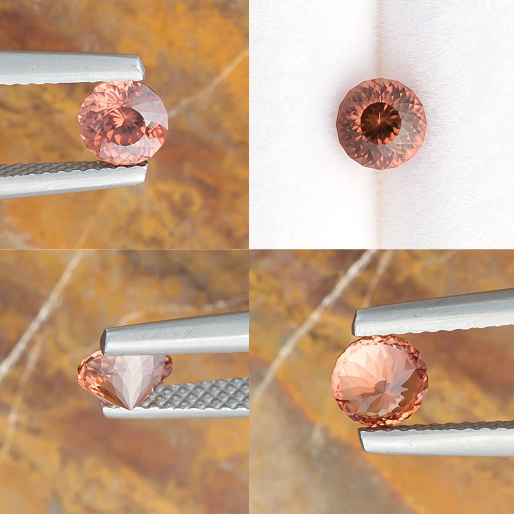 Pink Orange Zircon Colored Gemstone Collage Quad